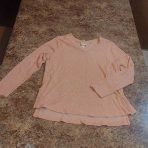 Ava & Viv pink v neck high low sweater size X